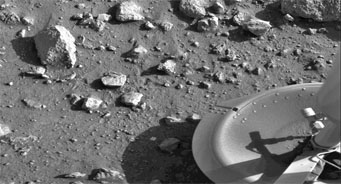 Viking's first image from Martian surface