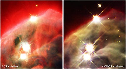 Visible and infrared views compared