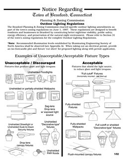 Branford, Connecticut notice regarding outdoor lighting regulati