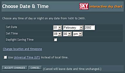 Choose Date and Time Screen