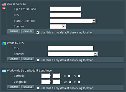 Choose Location Screen