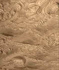 Layered terrain in Arabia Terra